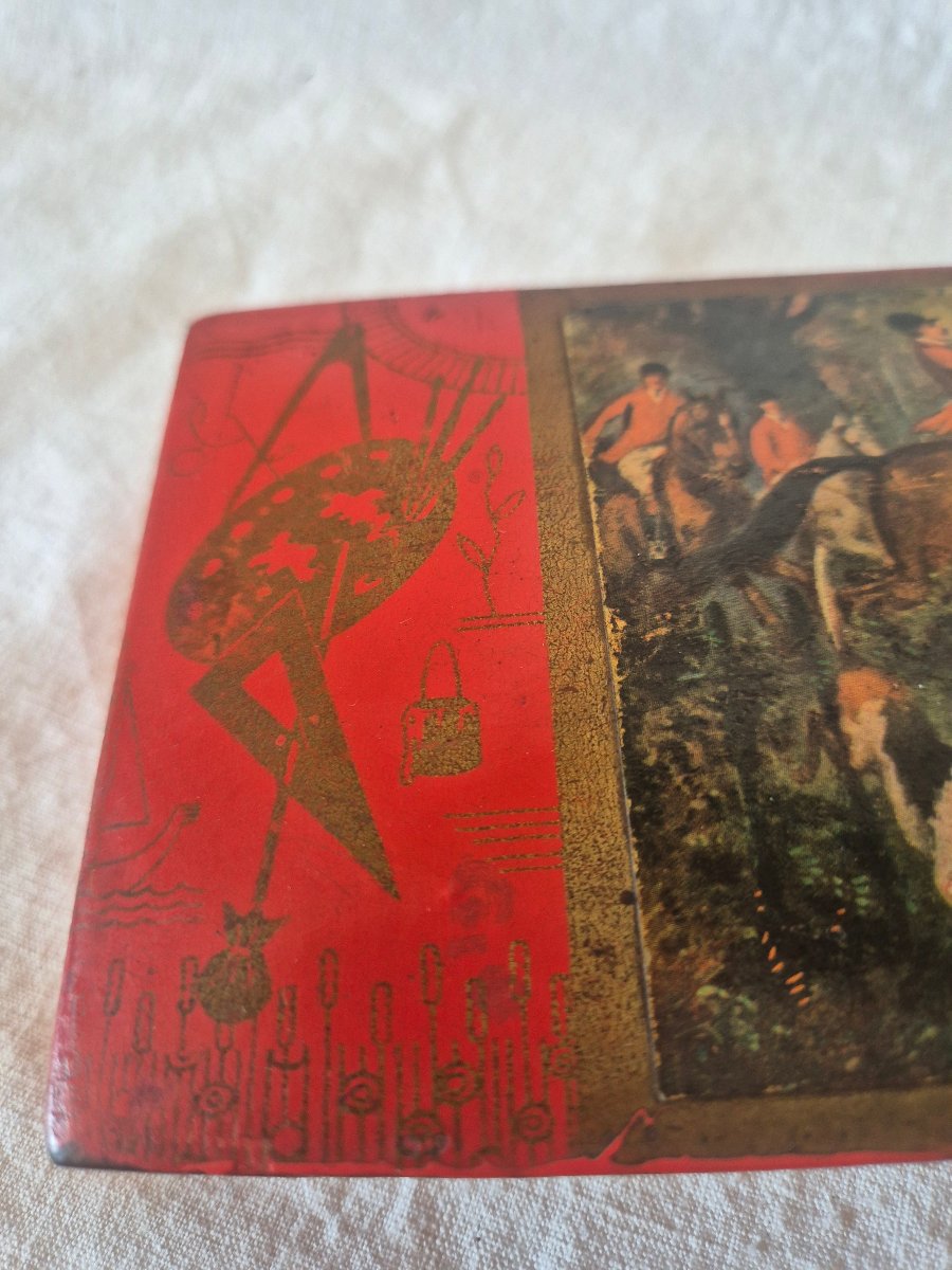 Double-compartment School Pencil Case Featuring A "chasse à La Courre" Theme-photo-3