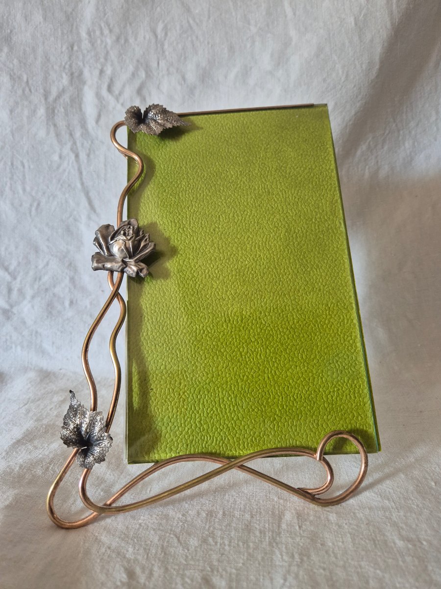 Large Art Nouveau-style Rose-patterned Cabinet-sized Frame -photo-1