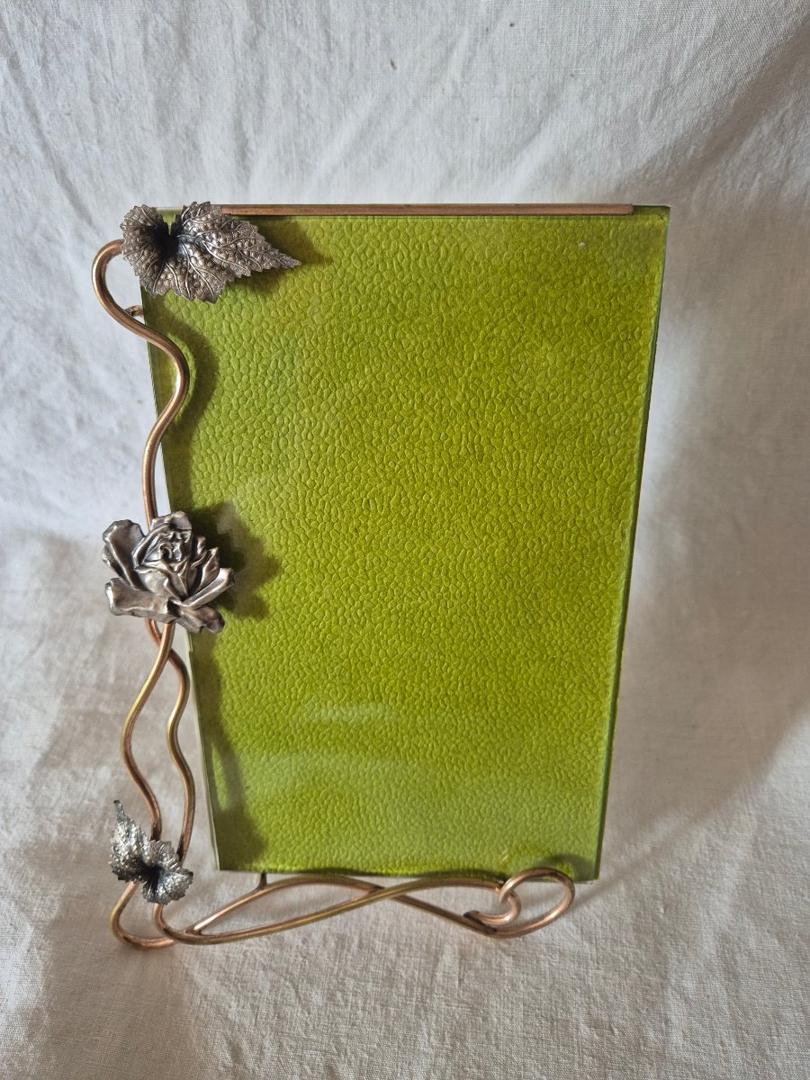 Large Art Nouveau-style Rose-patterned Cabinet-sized Frame -photo-3