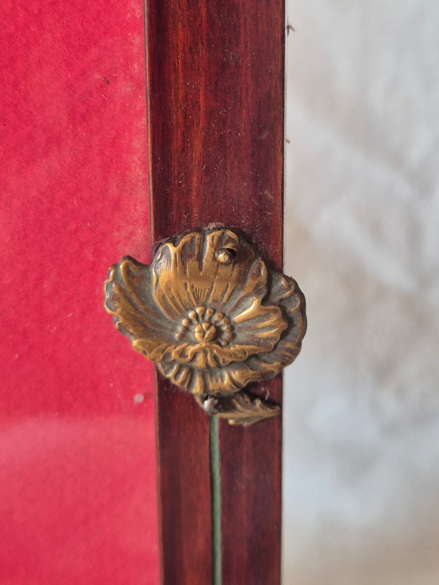 Art Nouveau Frame In Royal Portrait Format, Made Of Mahogany With Poppy Embellishments-photo-5