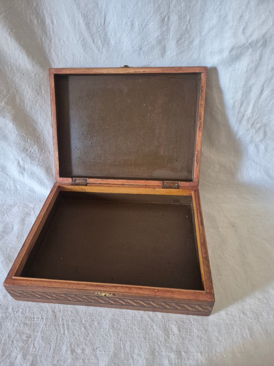 Coffret en bois de marqueterie à la rose des vents-photo-4