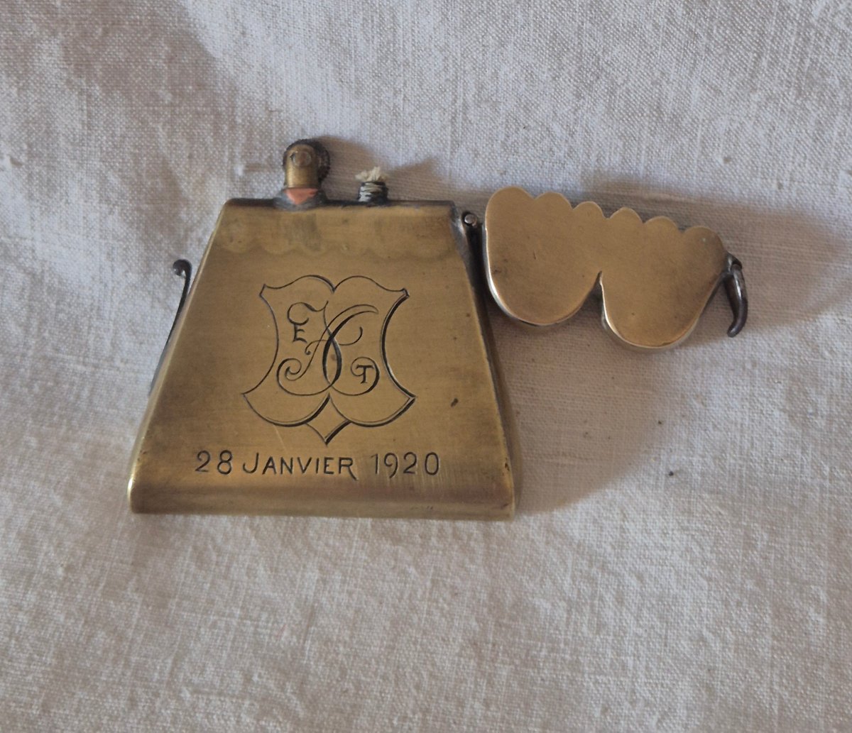 World War I Soldier's Lighter Pouch Dated January 28, 1920-photo-3