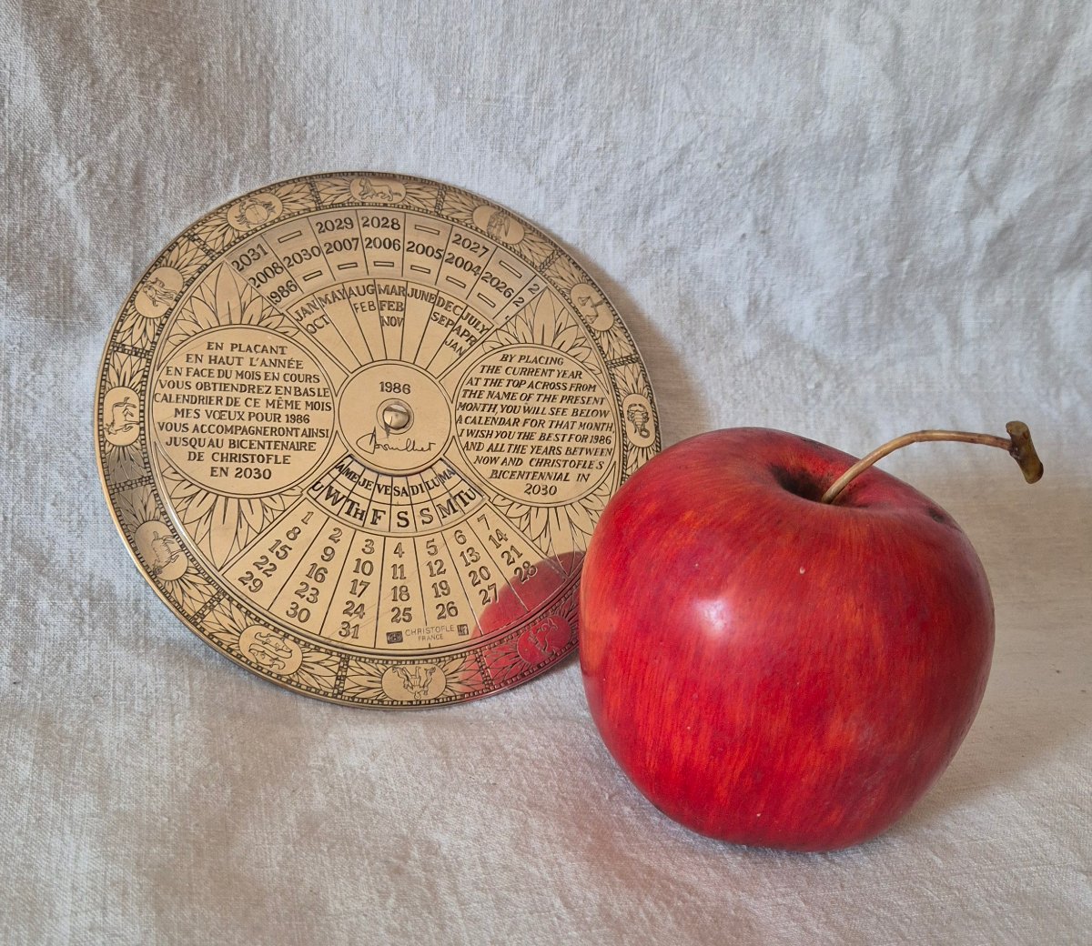 1989 Perpetual Calendar By Christofle, Made Of Silver-plated Metal -photo-2