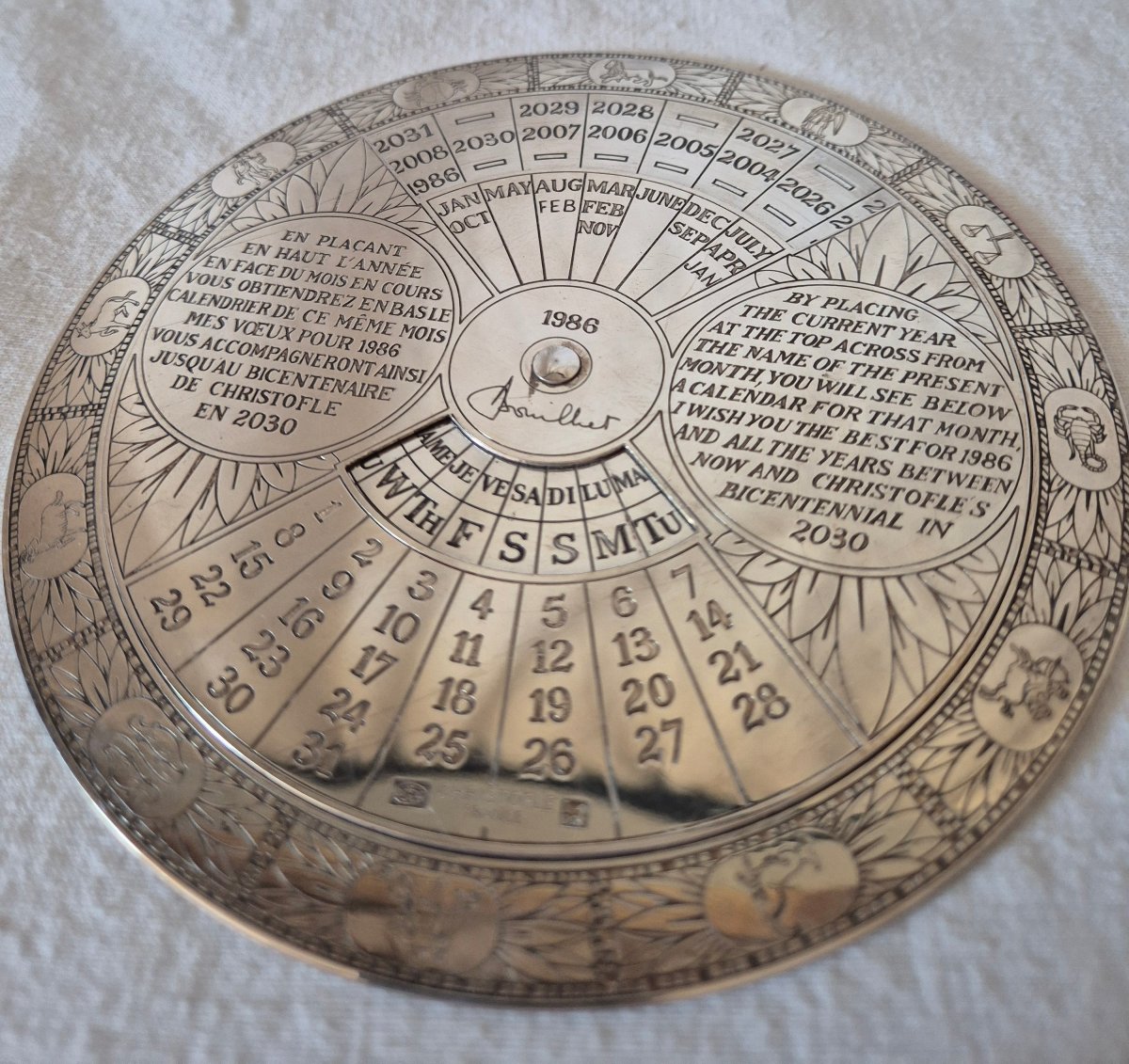 1989 Perpetual Calendar By Christofle, Made Of Silver-plated Metal 