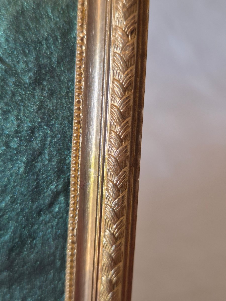 Cadre photo bronze doré format carré du XIXème siècle -photo-3
