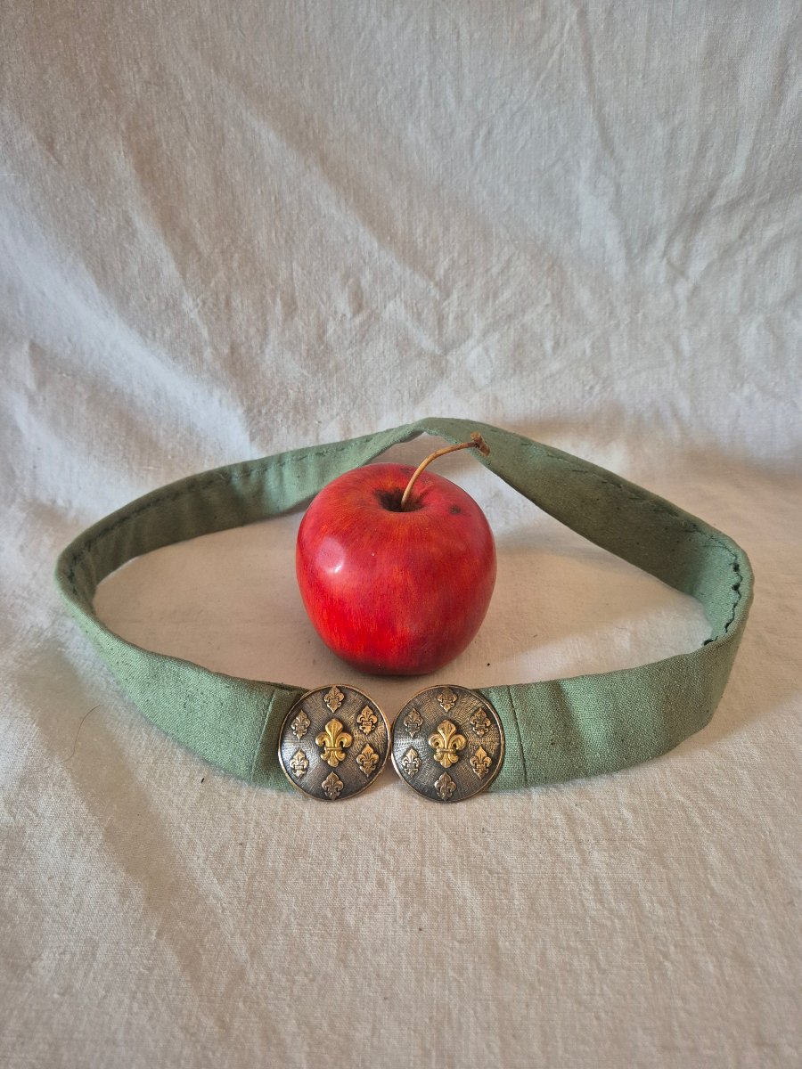 Paire de boucles de ceinture rondes aux fleurs de lys-photo-3