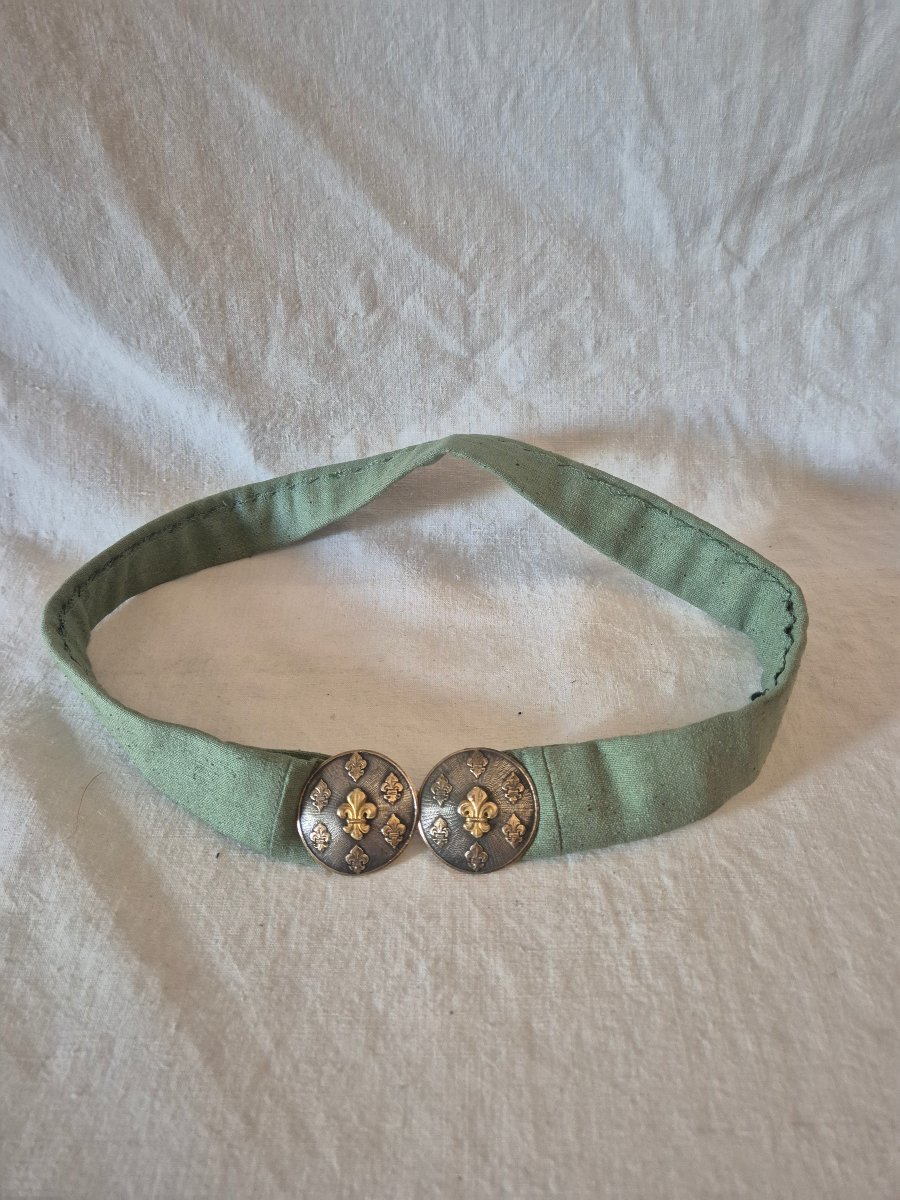 Paire de boucles de ceinture rondes aux fleurs de lys
