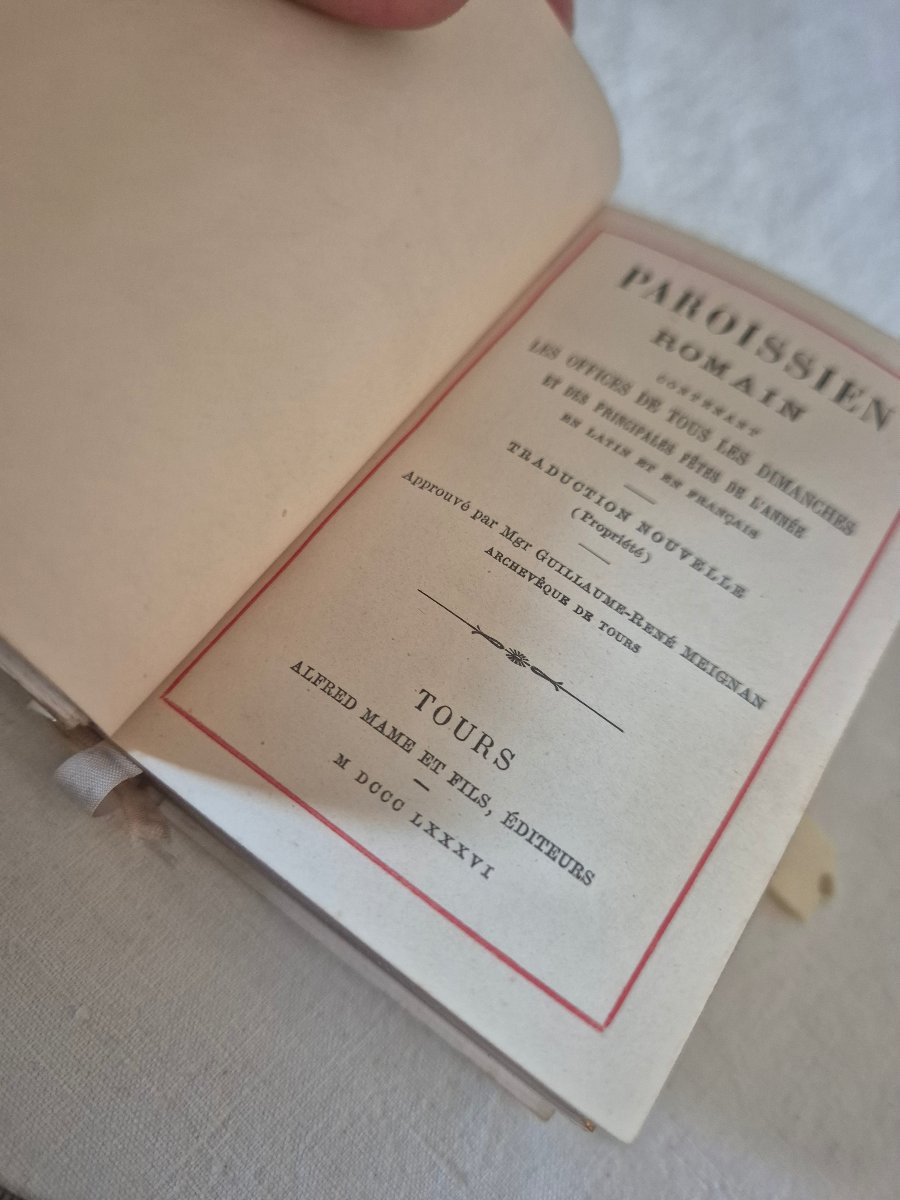 Missel et son aumônière en ivoire de 1886 dans leur coffret d’origine -photo-4