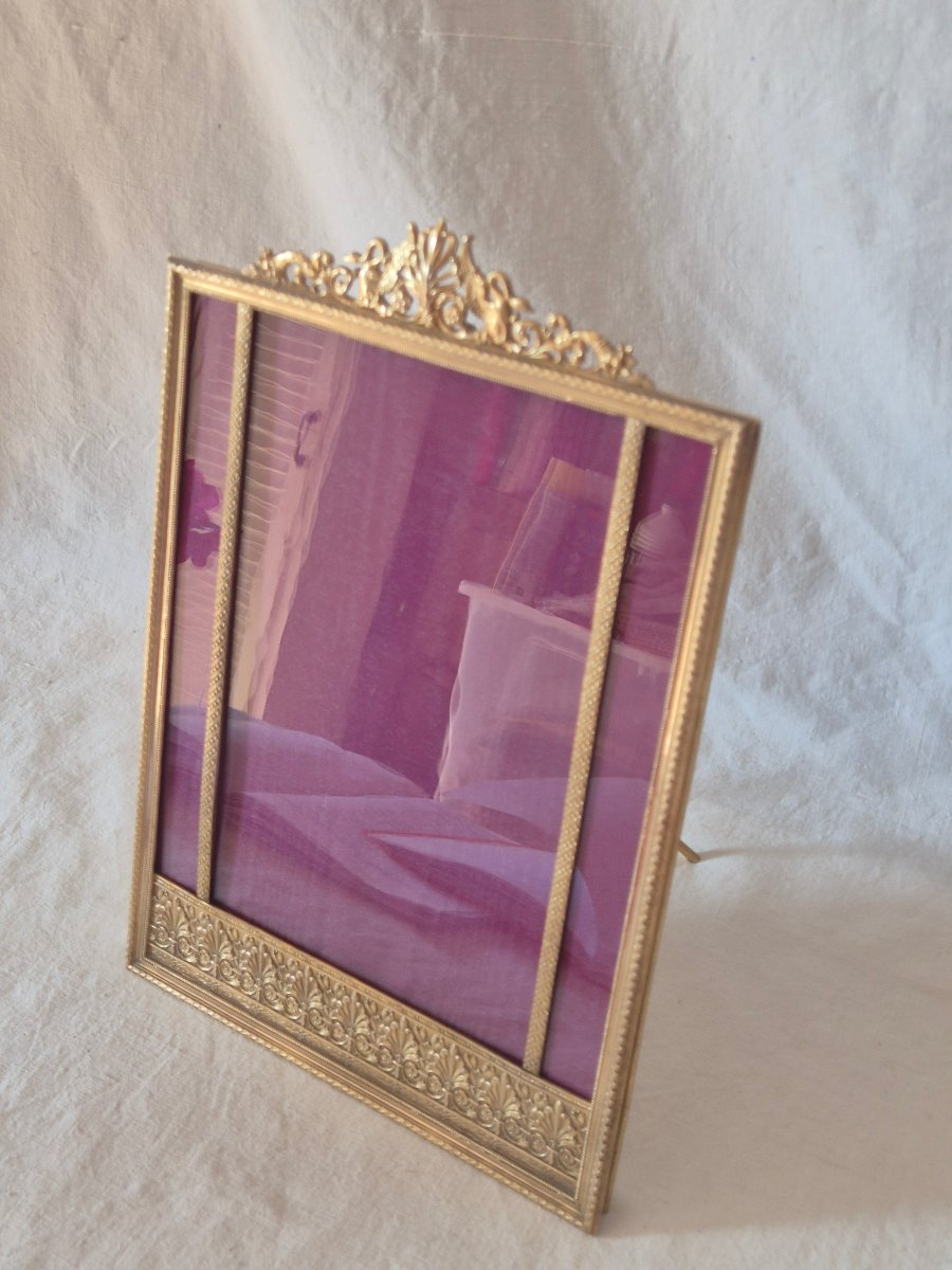 Extra-large Photo Frame, 34 X 23 Cm, Napoleon III In Gilded Bronze -photo-4
