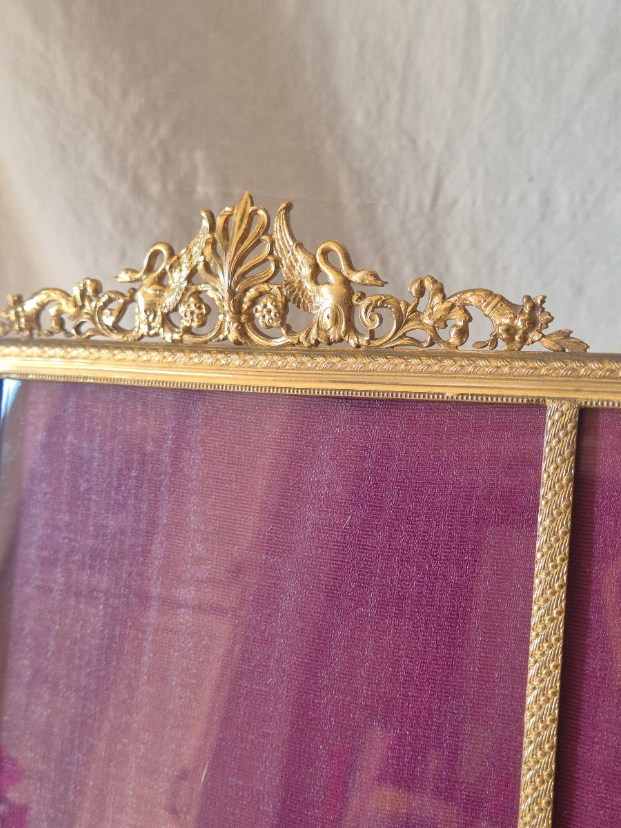 Extra-large Photo Frame, 34 X 23 Cm, Napoleon III In Gilded Bronze -photo-1