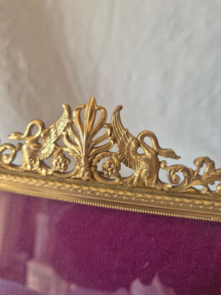 Extra-large Photo Frame, 34 X 23 Cm, Napoleon III In Gilded Bronze -photo-2