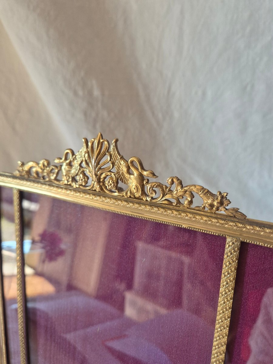 Extra-large Photo Frame, 34 X 23 Cm, Napoleon III In Gilded Bronze -photo-3