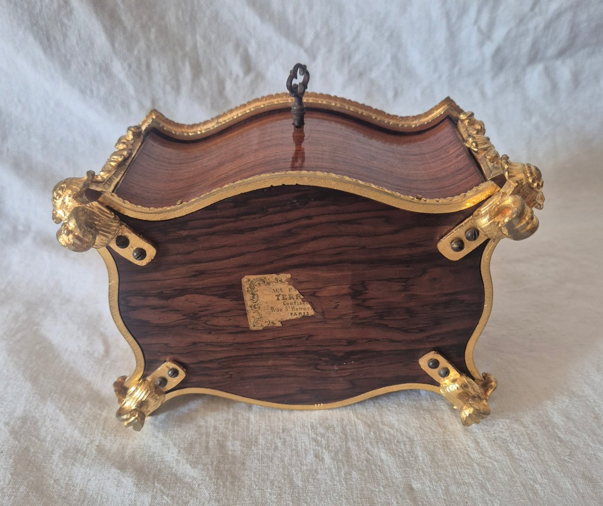 Exquisite Rosewood And Bronze Box With An Early 19th-century Enameled Porcelain Medallion -photo-2
