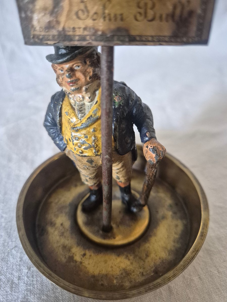 Polychrome Metal Trinket Dish Depicting John Bull, Austria, 19th Century -photo-3
