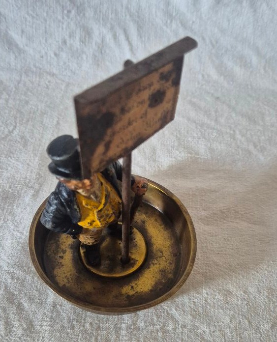 Polychrome Metal Trinket Dish Depicting John Bull, Austria, 19th Century -photo-4