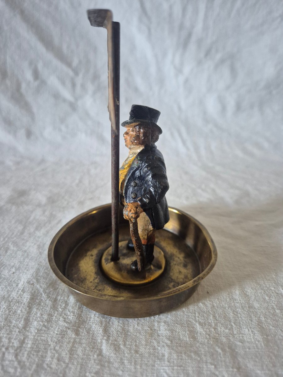 Polychrome Metal Trinket Dish Depicting John Bull, Austria, 19th Century -photo-5