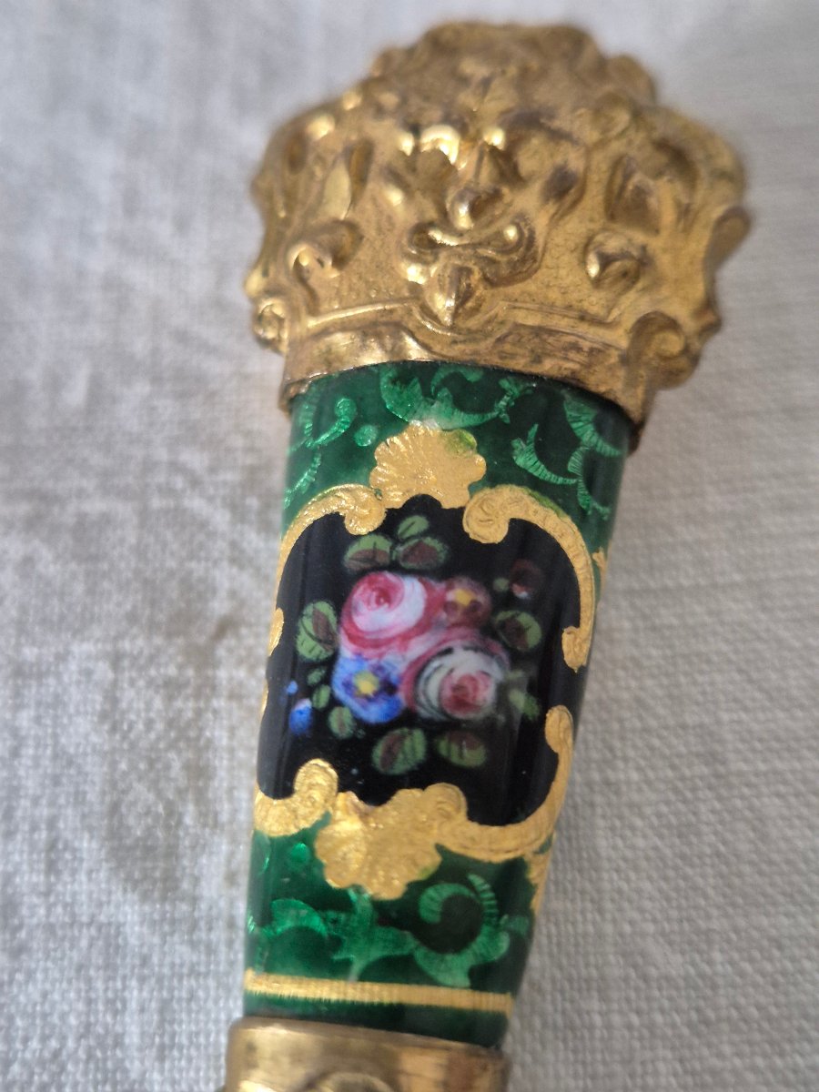 A Bressan Enamel Seal With A Gilded Pompon From The Early 19th Century -photo-3
