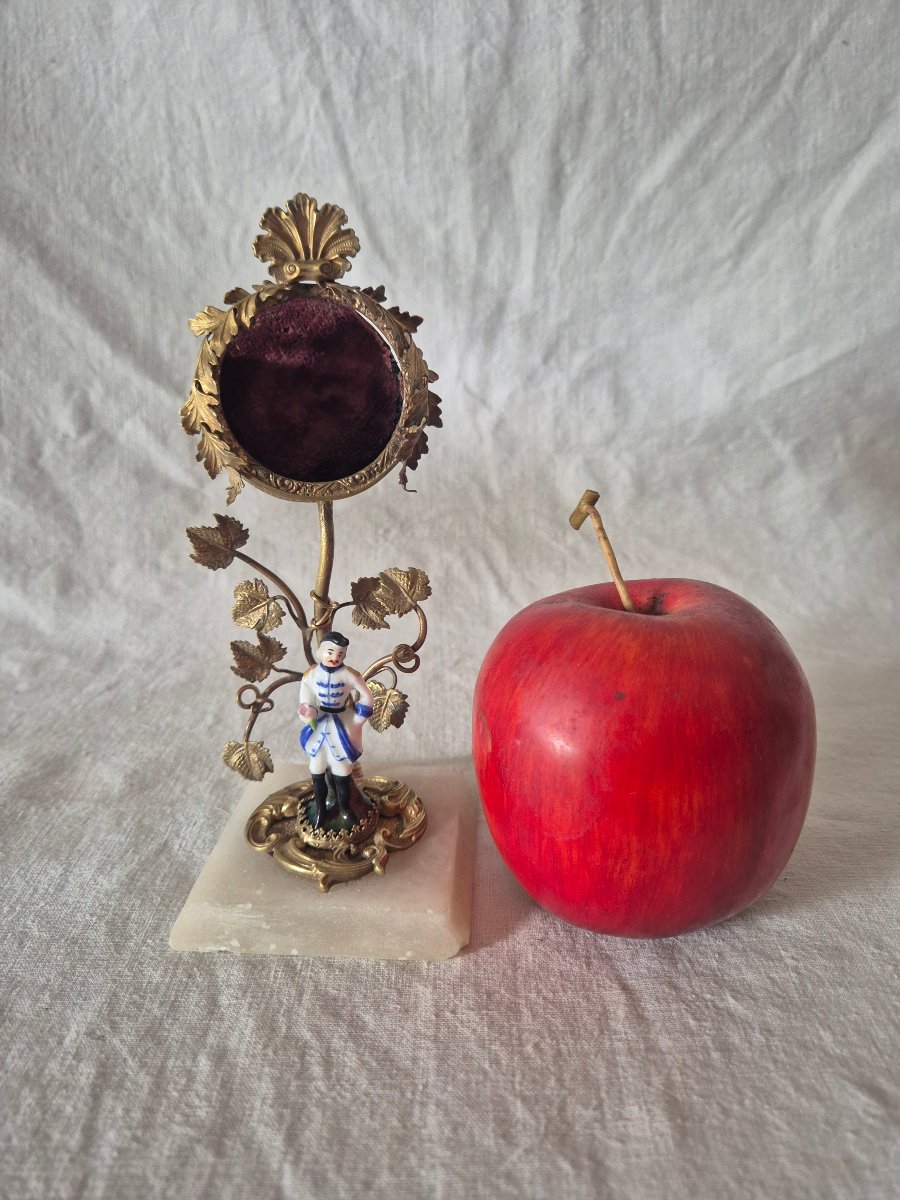 Napoleon III-style Bronze Pomponne And Romantic Porcelain Watch Stand -photo-2