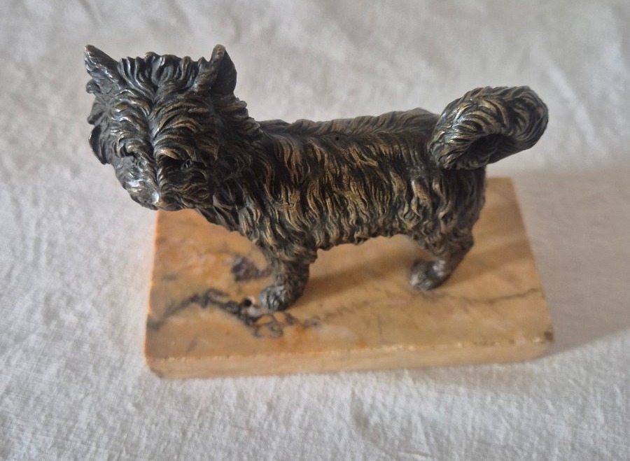 Standing Bronze Dog, Terrier-type, Ancient Breed, 19th Century -photo-1