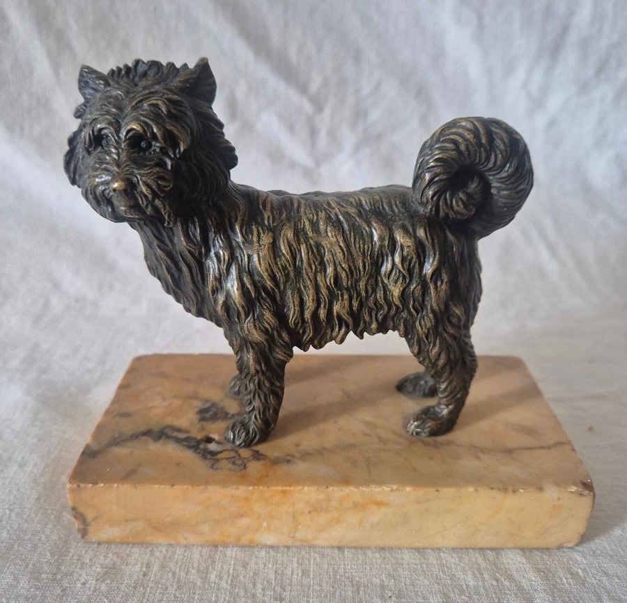 Standing Bronze Dog, Terrier-type, Ancient Breed, 19th Century 