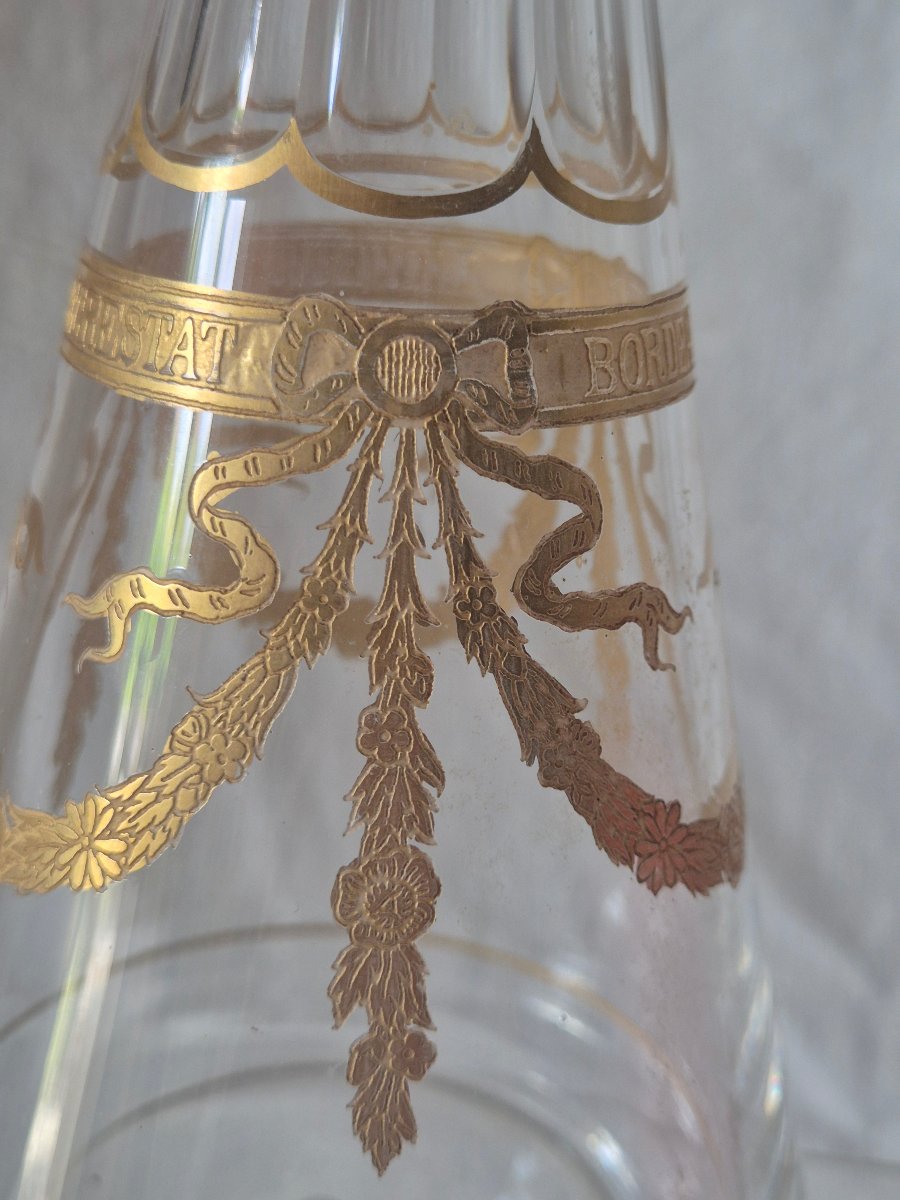 19th-century Baccarat Table Decanter With Gilded Enamel Decoration -photo-1