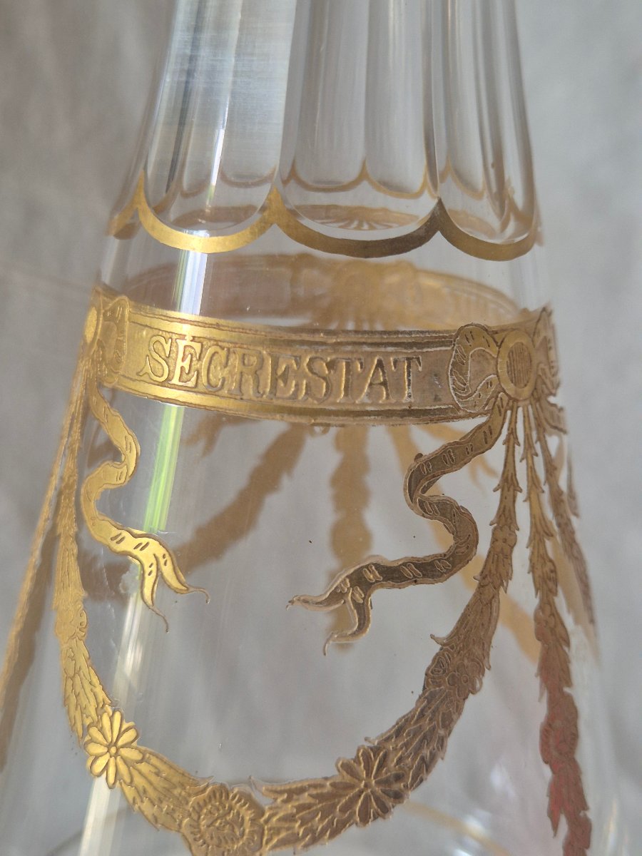 19th-century Baccarat Table Decanter With Gilded Enamel Decoration -photo-6
