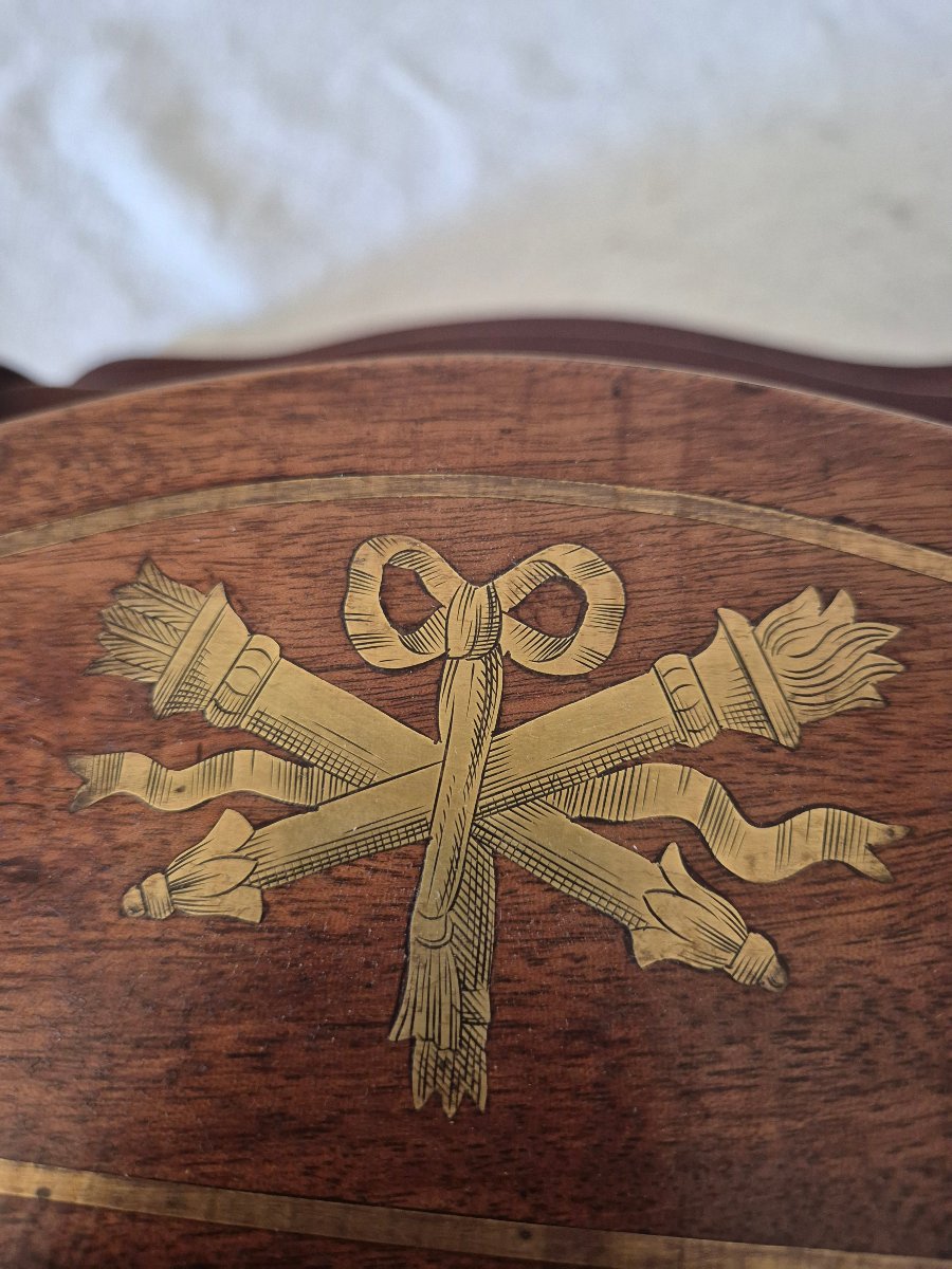 Classeur de courrier en acajou et décors de laiton du XIXème siècle -photo-1