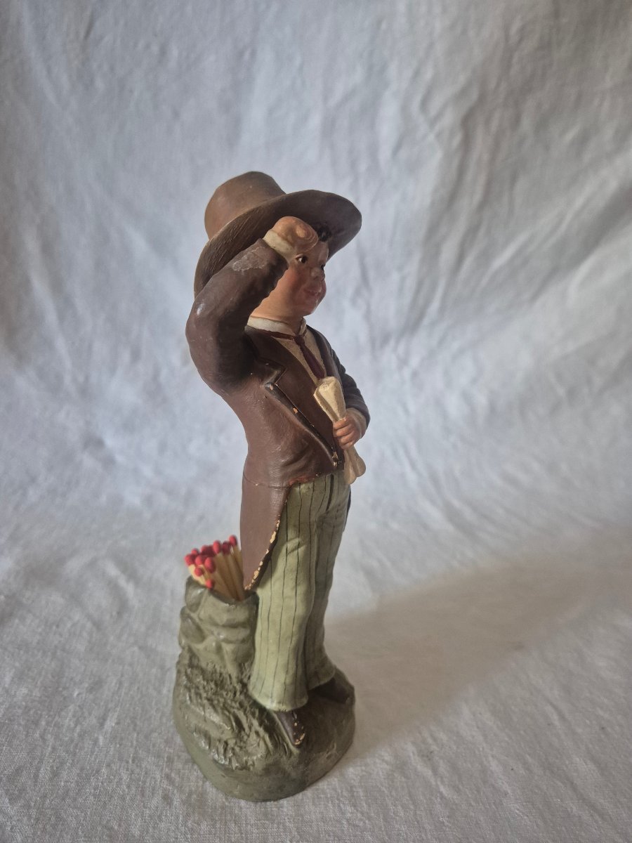 19th-century Austrian Terracotta Pyrogen, Depicting A Boy In A Suit By Bernard Bloch -photo-3