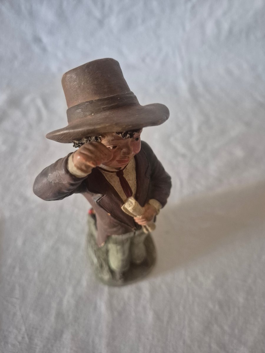 19th-century Austrian Terracotta Pyrogen, Depicting A Boy In A Suit By Bernard Bloch -photo-4