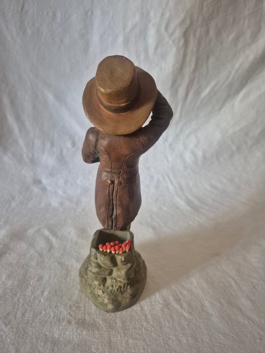 19th-century Austrian Terracotta Pyrogen, Depicting A Boy In A Suit By Bernard Bloch -photo-1