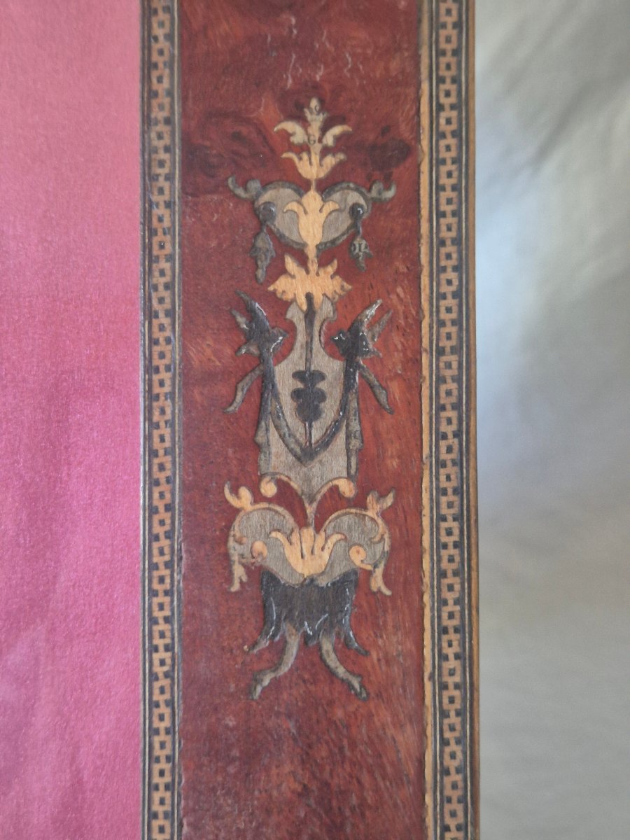 19th-century Renaissance-style Sorrento Marquetry Frame Made Of Various Types Of Wood-photo-5