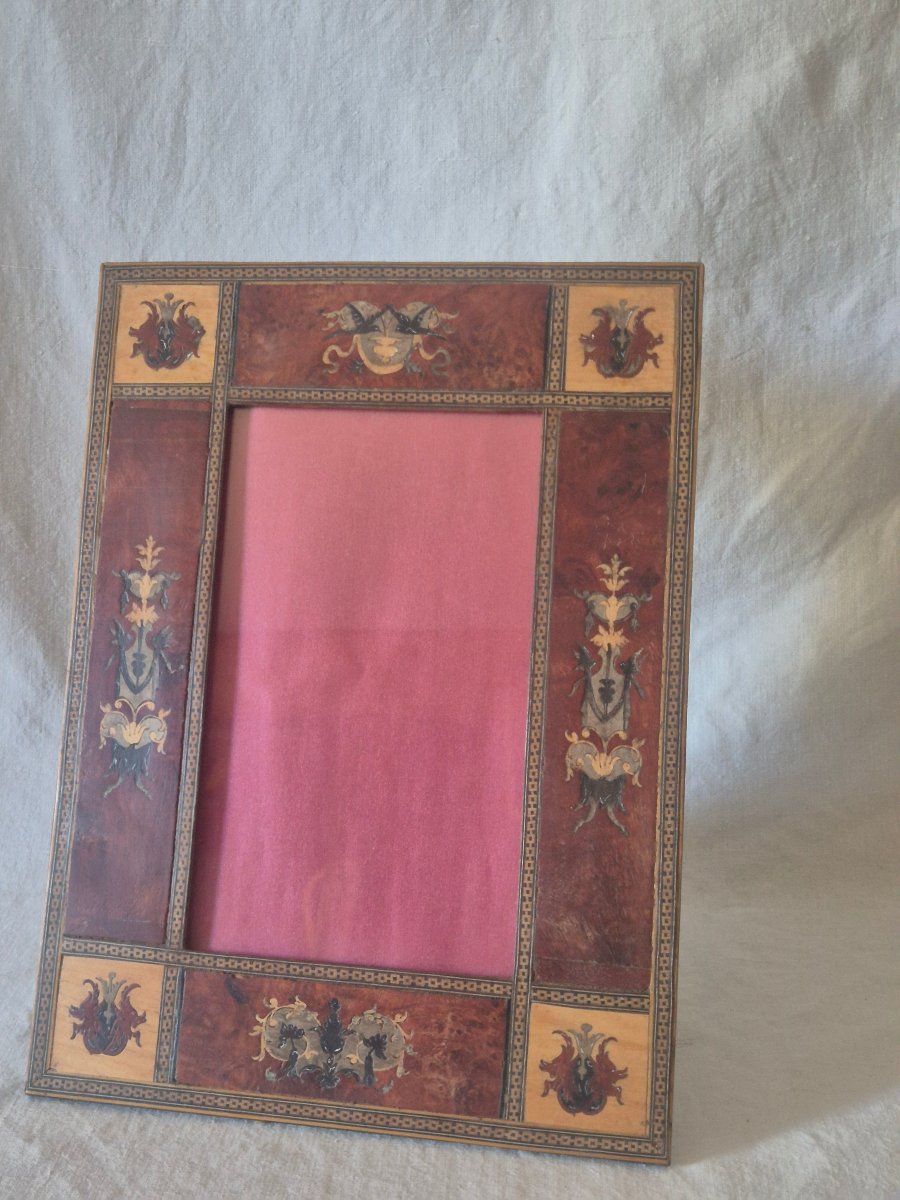 19th-century Renaissance-style Sorrento Marquetry Frame Made Of Various Types Of Wood