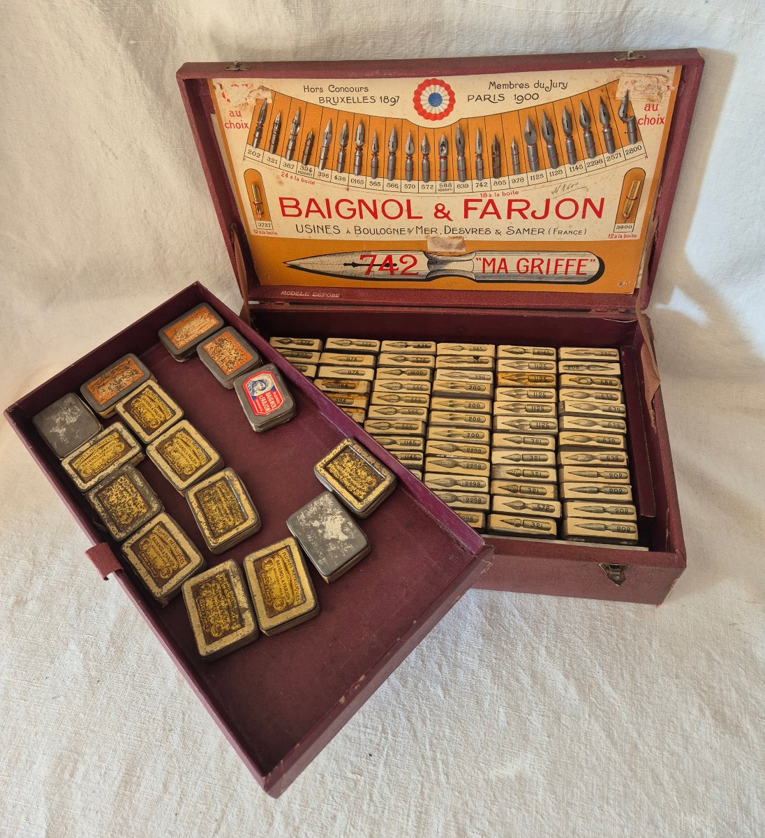 Baignol &amp; Farjon Pen Nib Store Display Case, Circa 1900-photo-5