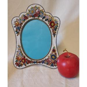 Large Murano Glass Mosaic Photo Frame, Italy, 19th Century.