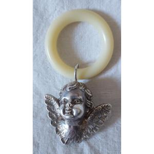 Angelot Bell-rattle In Silver For Newborn 