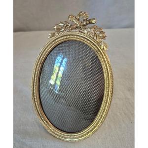 Oval Photo Frame In Gilt Bronze, Napoleon III Period 