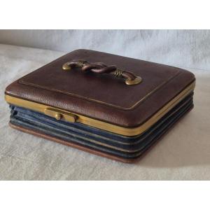 Leather Travel Tissue Box Case With Gusset 