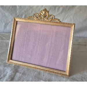 Cadre photo horizontal en bronze doré du XIXème siècle 