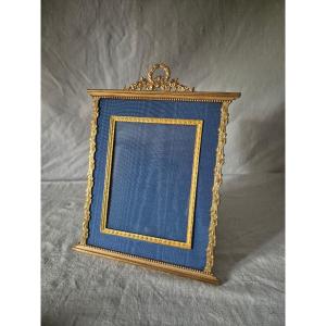 Grand cadre photo Second Empire en bronze doré à Marie-Louise 