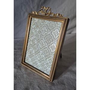 Cadre photo format album en bronze doré du XIXème siècle 