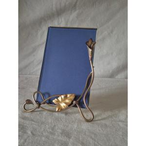 Art Nouveau Two-tone Bronze Photo Frame. 