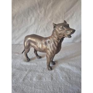 Standing Dog In Gilt Bronze, Early 20th Century 