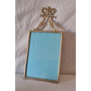Gilded Bronze Photo Frame With Garland Late 19th Century