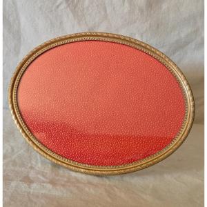Gilded Bronze Oval Photo Frame With Dual-position System: Vertical And Horizontal