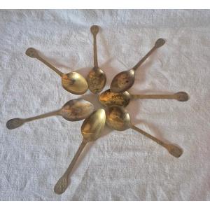Set Of Eight 18th-century Convent Dining Spoons 