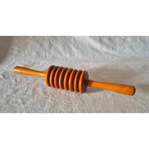 19th-century Turned Boxwood Massage Roller 