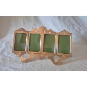 Quatretyque-style Bronze Frame With Cut-out And Engraved Panels
