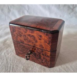 Tire lire coffret en placage de bois du XIXème siècle