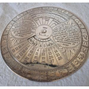 Calendrier perpétuel de 1989 de Christofle en métal argenté