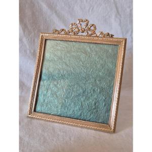 Cadre photo bronze doré format carré du XIXème siècle